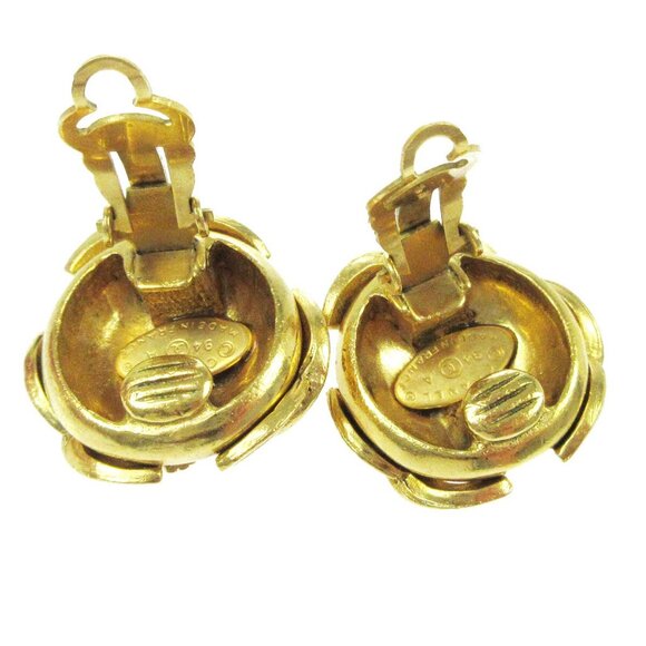 Chanel Triple CC Earrings Clip-On Gold - Picture 3 of 4